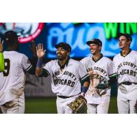 Kane County Cougars exchange high fives