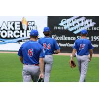 Green Bay Rockers' Lukas Torres, Payton Mansfield, and Lane allen on game night