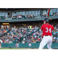 Fargo-Moorhead RedHawks' Jake Hjelle at bat