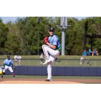 AJ Smith-Shawver pitching for the Rome Braves in 2023