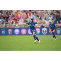 North Carolina Courage forward Manaka Matsukubo celebrates her goal