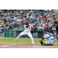 Miles Simington of the Winnipeg Goldeyes at bat