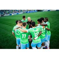 Sounders FC huddle