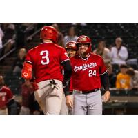 Sioux City Explorers' Justin Connell and John Nogowskion game night