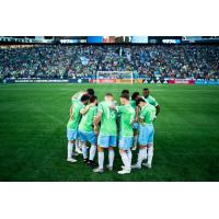 Sounders FC huddle