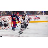 Allen Americans forward Chaz Smedsrud (back)