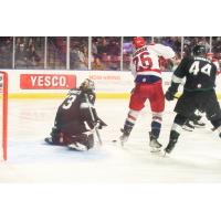 Allen Americans forward Spencer Asuchak looks for a score against the Utah Grizzlies