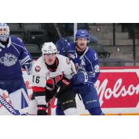 Belleville Senators right wing Tyler Boucher vs. the Syracuse Crunch