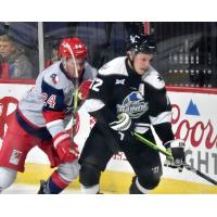 Allen Americans center Harrison Blaisdell (left) vs. the Wichita Thunder