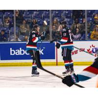 Kelowna Rockets' Andrew Cristall and Kayden Longley on game night