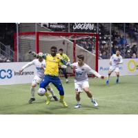 San Diego Sockers' Tavoy Morgan battles the Texas Outlaws