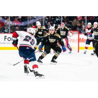 Lethbridge Hurricanes' Brayden Yager versus Spokan Chiefs' Nathan Mayes