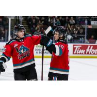 Rowan Guest and Will Sharpe of the Kelowna Rockets