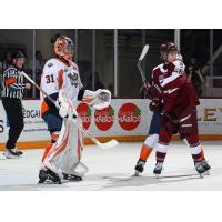 Peterborough Petes left wing Brennan Faulkner vs. the Flint Firebirds