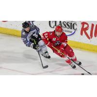 Wichita Thunder forward Carter Jones (left) vs. the Allen Americans