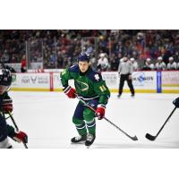 South Carolina Stingrays forward Jace Isley in St. Patrick's Day jersey