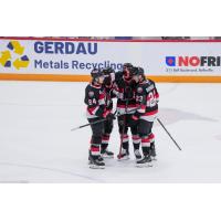 Belleville Senators huddle after a score