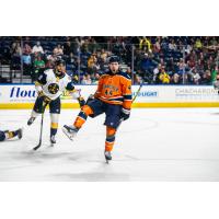 Worcester Railers forward Anthony Callin reacts after a score