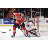 Peterborough Petes goaltender Zach Bowen vs. the Oshawa Generals