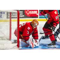 Rapid City Rush goaltender Connor Murphy smothers a shot