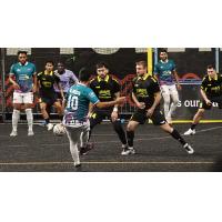 St. Louis Ambush midfielder Lucas Almeida shoots vs. the Milwaukee Wave