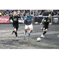 St. Louis Ambush eye a loose ball vs. the Milwaukee Wave