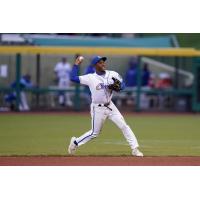 Omaha Storm Chasers utility player Tyler Tolbert in the field
