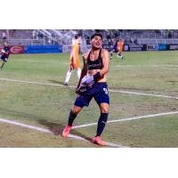 South Georgia Tormenta FC forward Sebastián Vivas celebrates his game-winning goal
