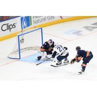 Greenville Swamp Rabbits goaltender Pierce Charleson vs. the Jacksonville Icemen