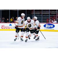 Vancouver Giants right wing Connor Levis and teammates