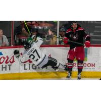 Idaho Steelheads' Jason Horvath and Allen Americans' Mark Duarte on game night