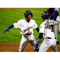 Tri-City Dust Devils' Caleb Ketchup and Adrian Placencia on game night